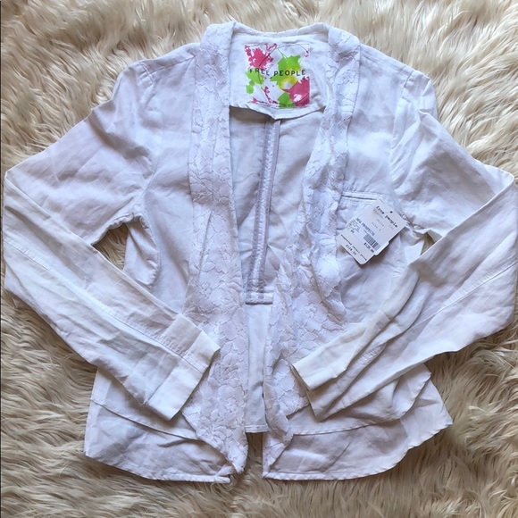 Free People Jackets & Blazers - Free People vintage white linen blend blazer